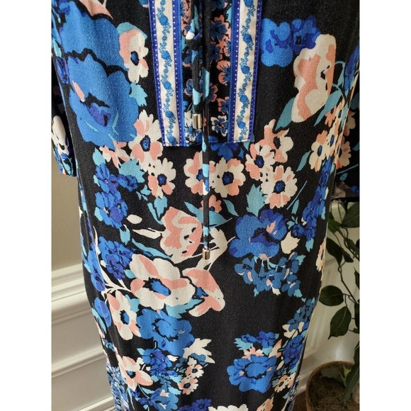 Newyork & Co. Women's Floral 100% Rayon Cold Shoulder Sleeve Maxi Dress Size 2XL - Picture 3 of 11